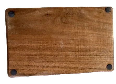 Handmade Acacia Wood Rectangular Serving Tray with Rounded Corners and Custom Engraving