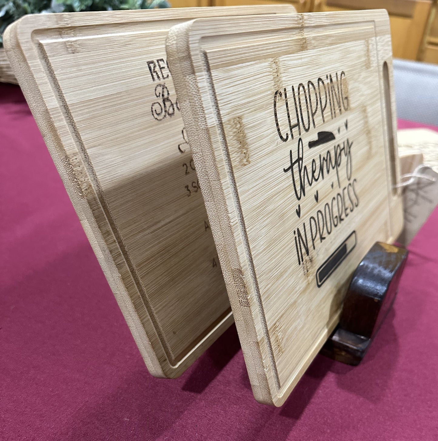 Handmade solid wood cutting board holder
