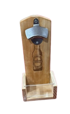 Handmade Engraved Bottle Opener with Cap Catcher