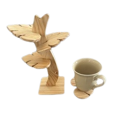Handmade Wooden Tree Coaster Set
