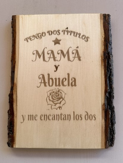 Engraved Live Edge Basswood For Mother