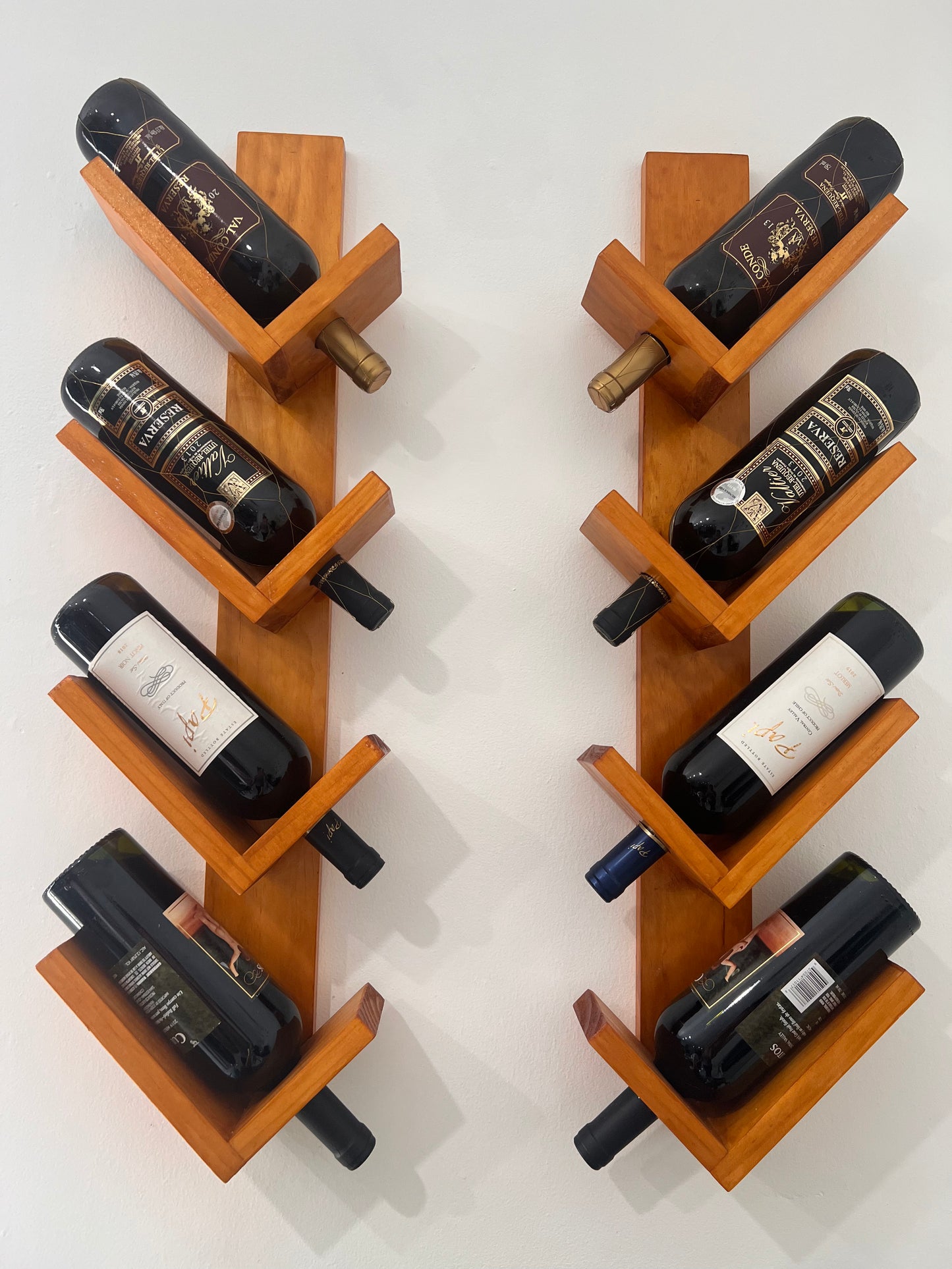 Handmade Solid Wood Wall-Mounted Wine Rack