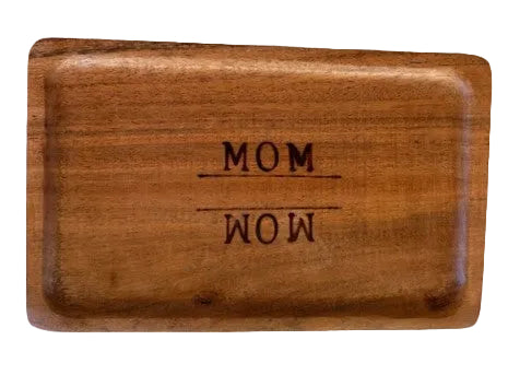 Handmade Acacia Wood Rectangular Serving Tray with Rounded Corners and Custom Engraving
