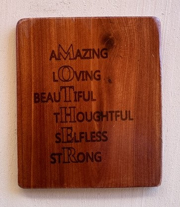 Handmade Cedar Engraved Magnetic Signs.