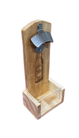 Handmade Engraved Bottle Opener with Cap Catcher