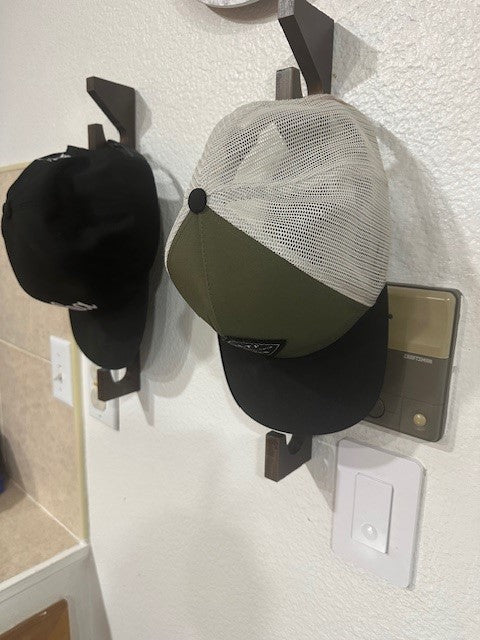 Handmade solid wood wall mounted cap holder