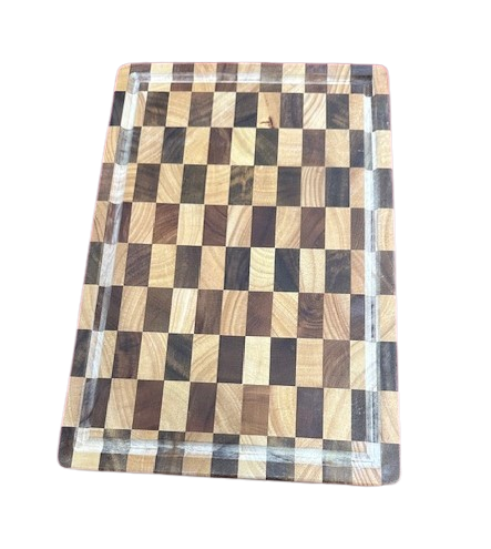 Handcrafted Acacia Checkered Cutting Board