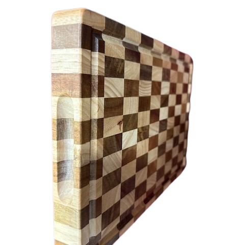 Handcrafted Acacia Checkered Cutting Board