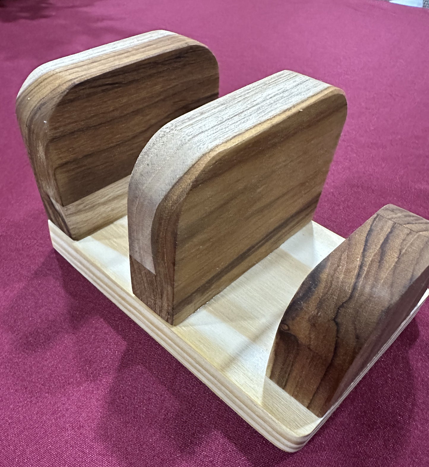 Handmade solid wood cutting board holder