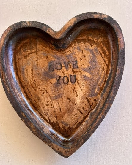 Decorative Wooden Heart Shaped Tray. Custom engraving