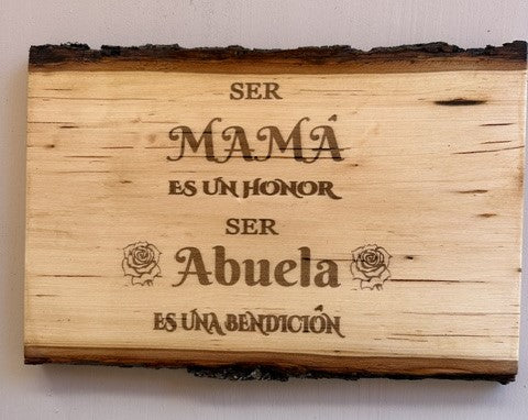 Engraved Live Edge Basswood For Mother