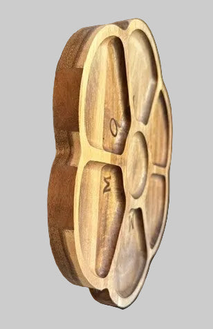 Acacia Wood Flower Shaped Carved Tray with Custom Engraving