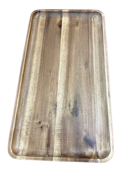 Personalized Acacia Wood Rectangular Serving Tray with Rectangular Legs | Custom Engraving