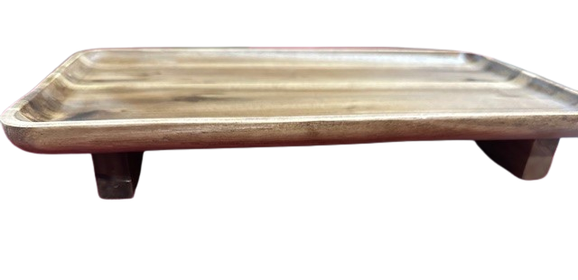 Personalized Acacia Wood Rectangular Serving Tray with Rectangular Legs | Custom Engraving