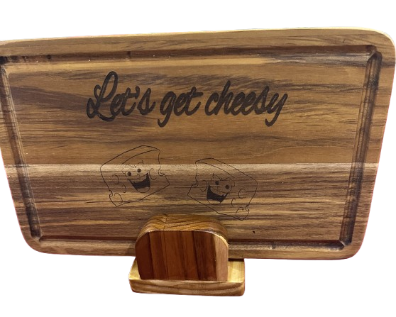 Handmade teak engraved medium cutting board