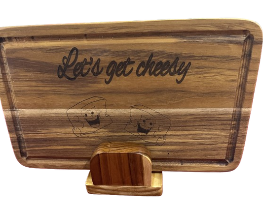 Handmade teak engraved medium cutting board