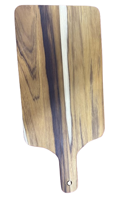 Handmade teak wood extra large paddle cutting board
