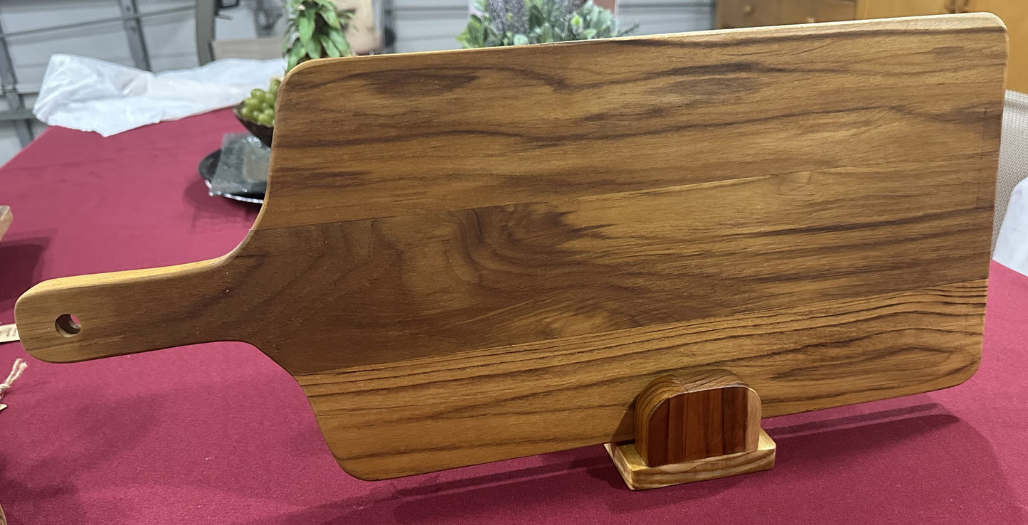 Handmade teak wood large paddle cutting board
