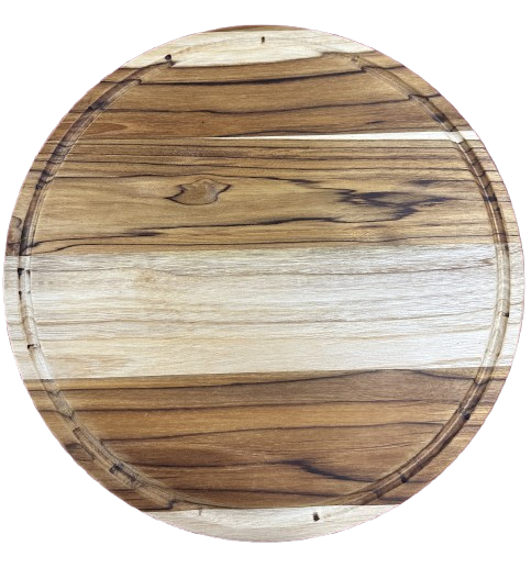 Handmade teak wood round cutting board