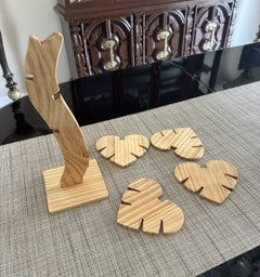 Handmade Wooden Tree Coaster Set