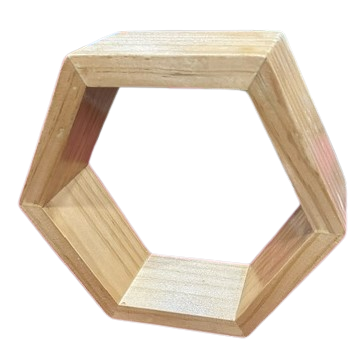 Handmade Hexagon Wall Mounting Decorative Shelves Made With Premium Pine From New Zealand.