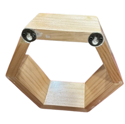 Handmade Hexagon Wall Mounting Decorative Shelves Made With Premium Pine From New Zealand.